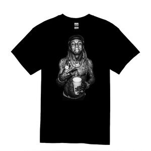 Black Graphic T-Shirt with Lil Wayne
